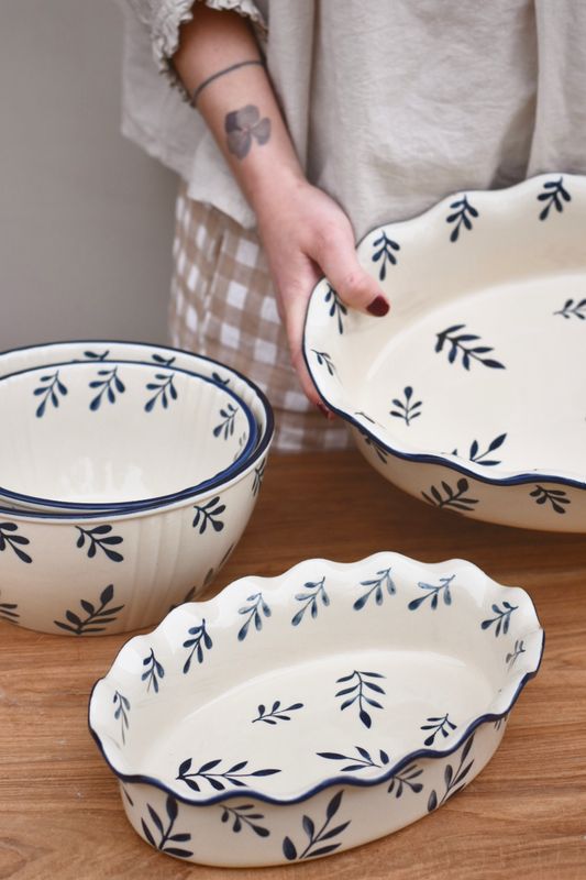 Blå - Oval ovnsform Small