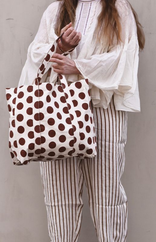 Brun - Nella Canvas Veske