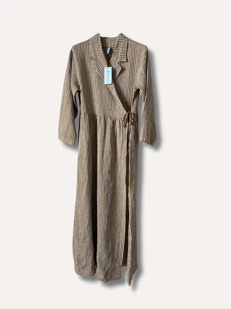 Camel/hvit - Marta Lin Kjole