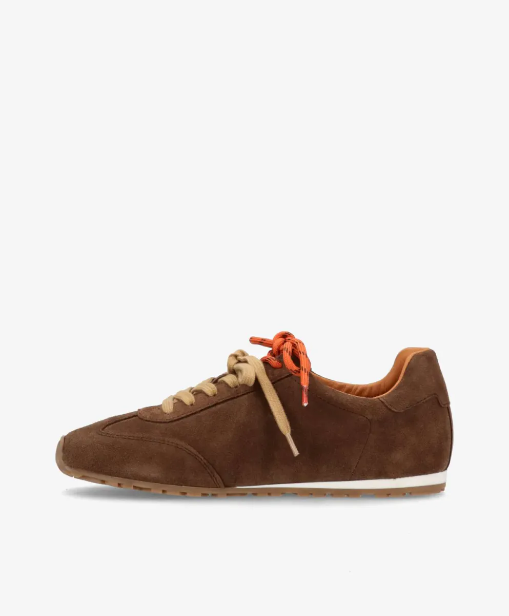 Dark Brown - LEVEL Semsket skinn sneakers