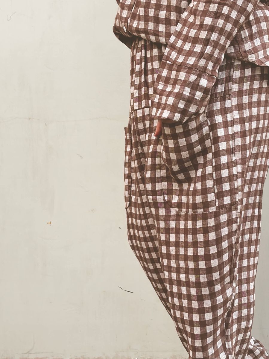 Brun/Hvit - Eisa Linbukse