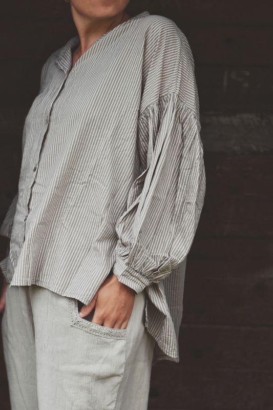Beige - Alba Bomulls Skjorte