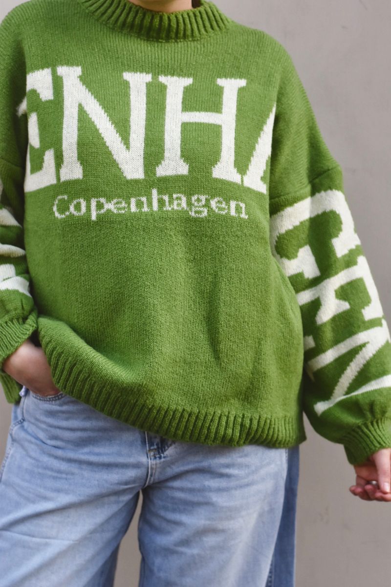 Grønn - Aria Strikkegenser