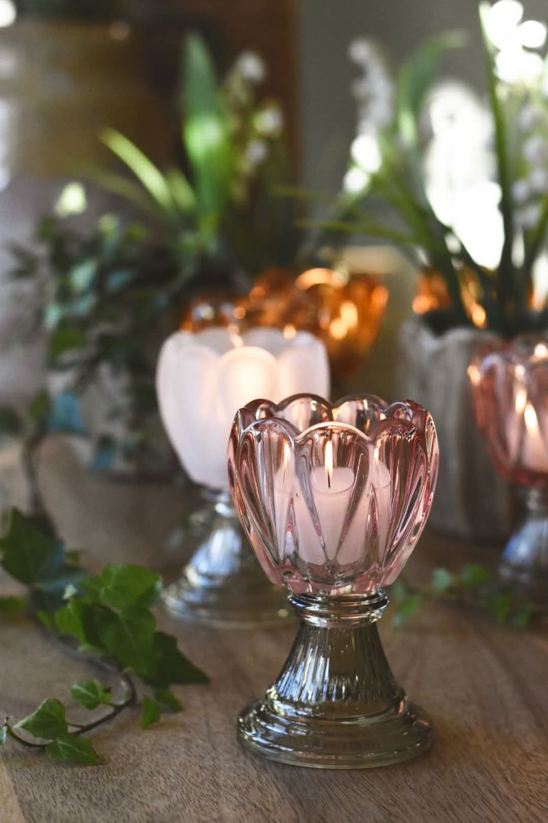 Rosa - Ruby lysglass