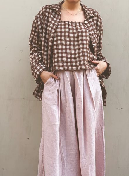 Hovedbilde Brun/Hvit - Fray linskjorte