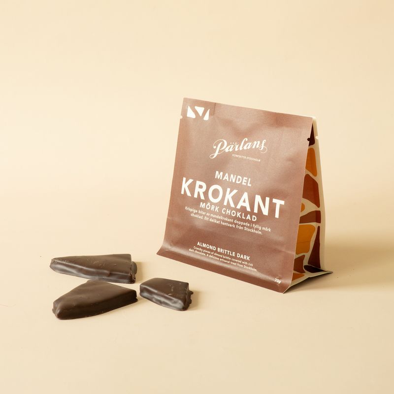 Mandelkrokant med mørk sjokolade – 70 g