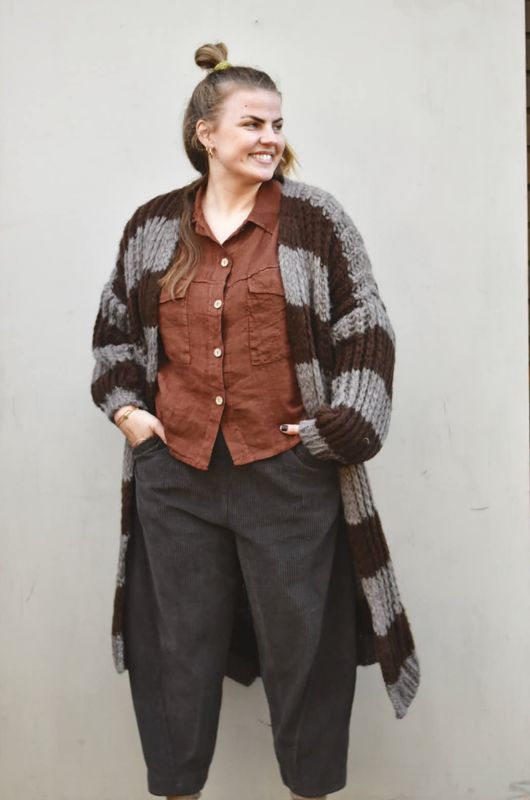 Brun/taupe - Chunky Oversized Cardigan