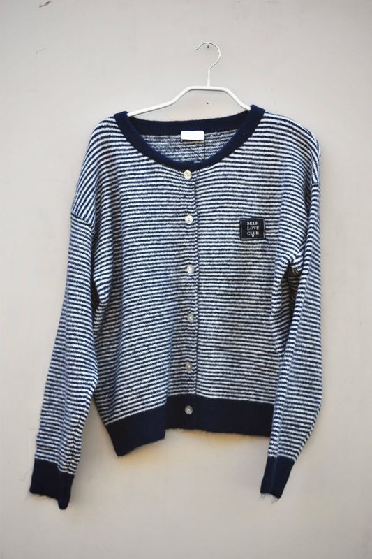 Blå - Lux Cardigan med striper