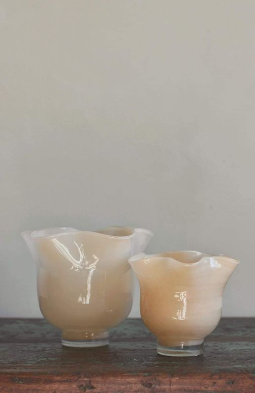 Krem - Bølget S Vase