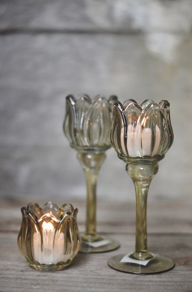 Hovedbilde Grønn - Liten Blomst lysglass