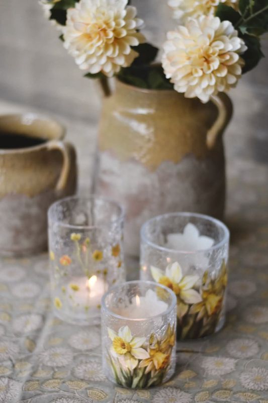 Smørblomst - Lite lysglass