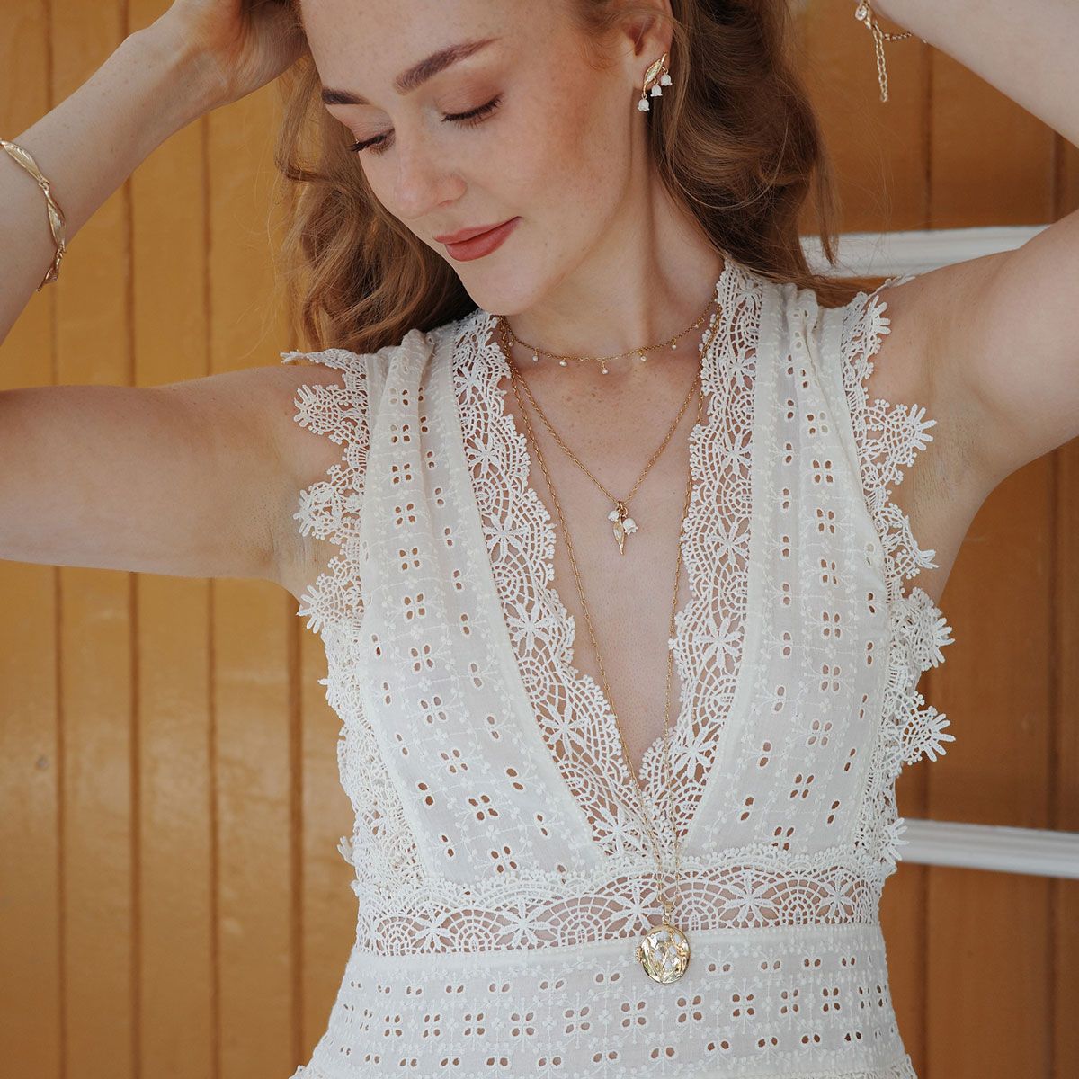 Gull - Lilje Halskjede