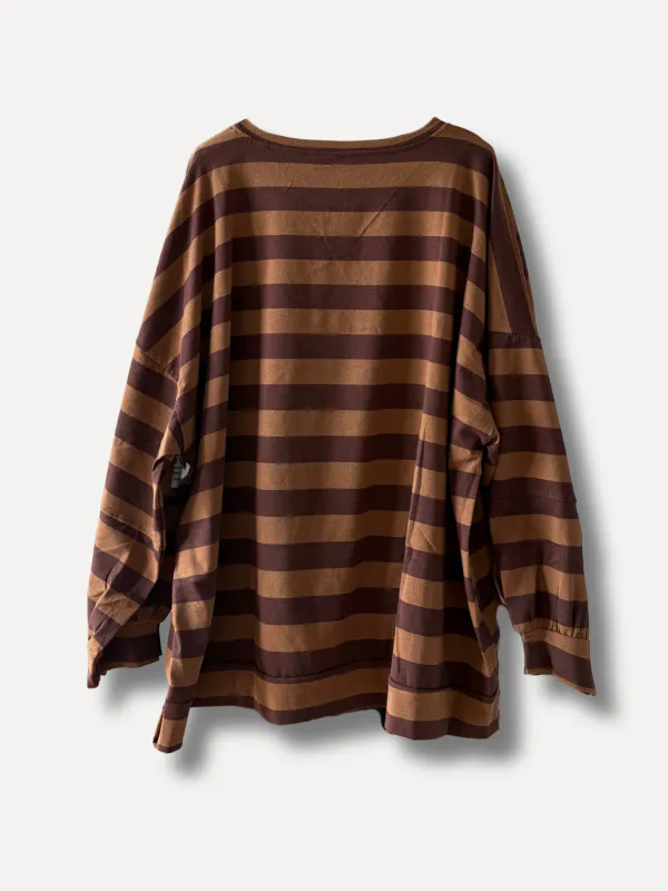 Brun/taupe - Stripet College Genser
