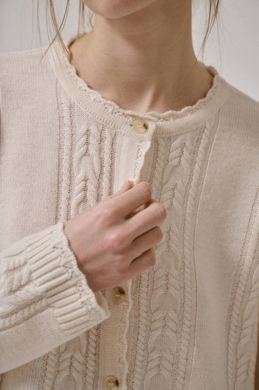 Hvit - Meadow ls cardigan