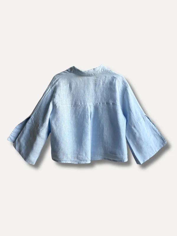 Sky Blue - London Kort Linskjorte