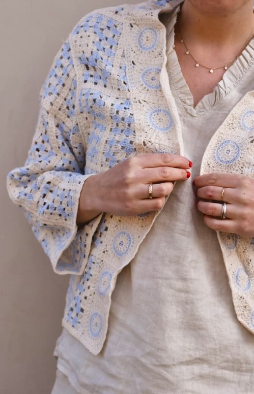 Blå - Heklet Cardigan