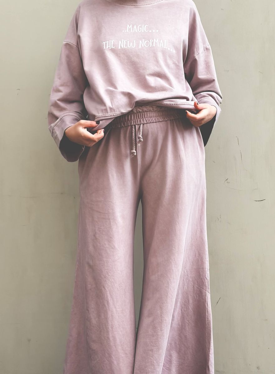 Washed Powder Pink - Fringed Bukse