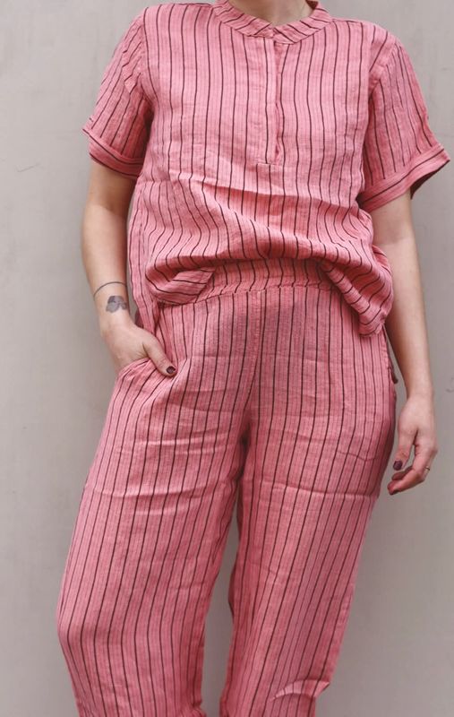 Rose Stripe - Melina Vid Lin Bukse