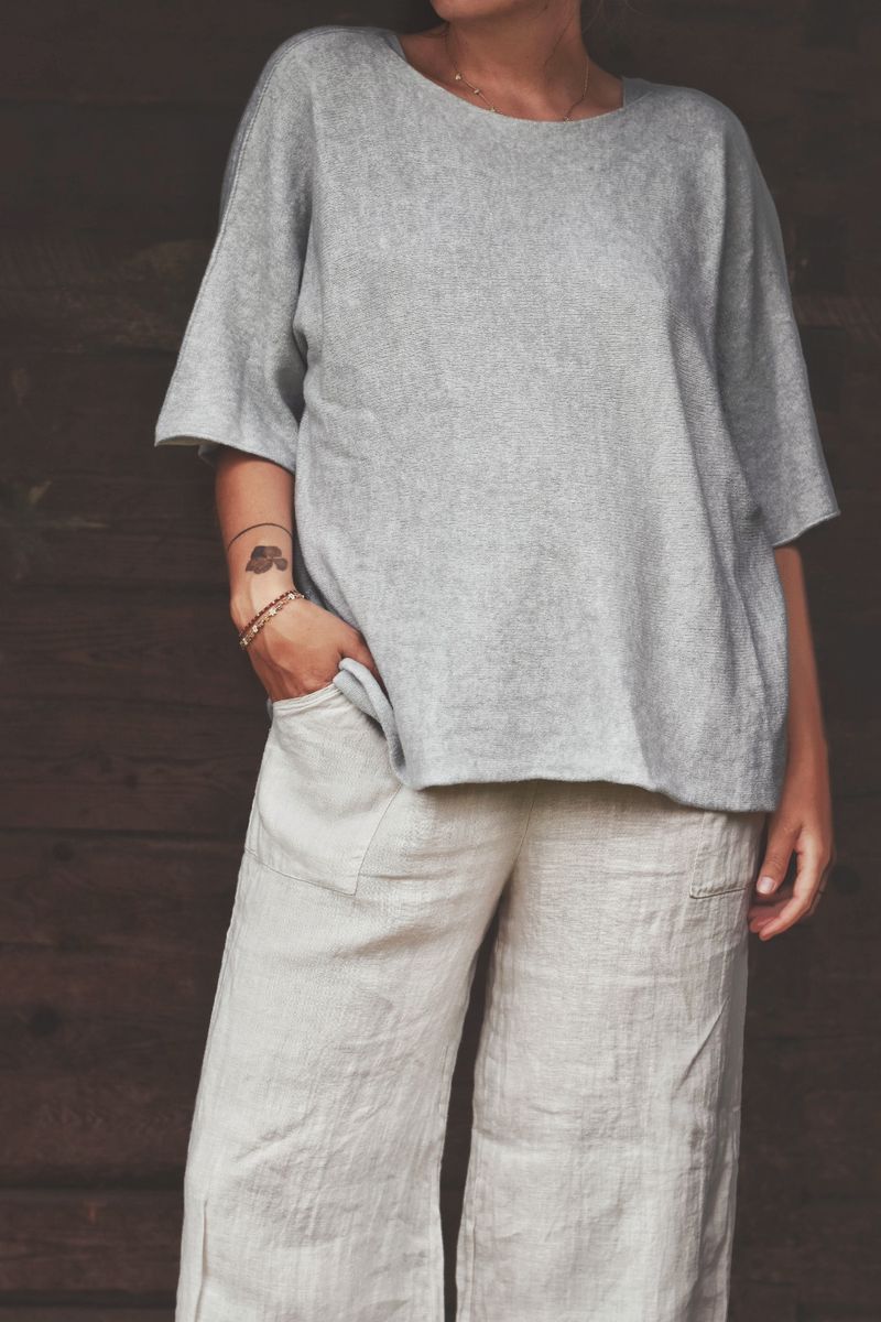 Medium Grey - Melina Strikkegenser