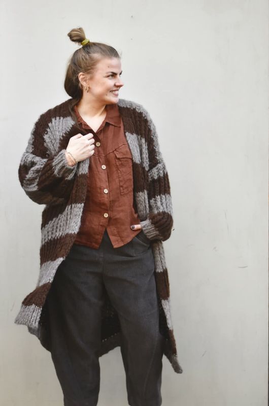 Brun/taupe - Chunky Oversized Cardigan