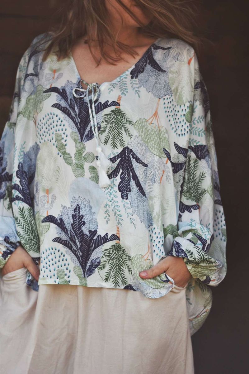 Cactus Blue - Moana Oversized Bluse 