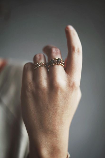 Hovedbilde Grønn/gull- Perlering