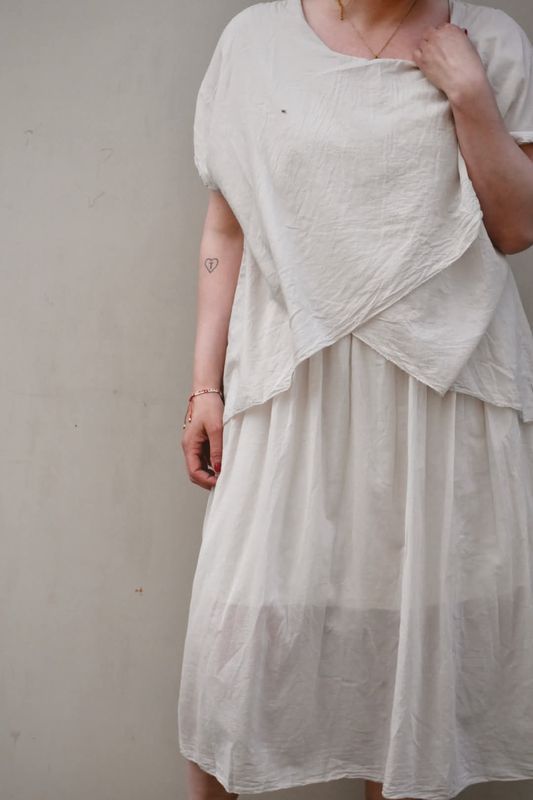 Beige - Simone Bomulls Kjole