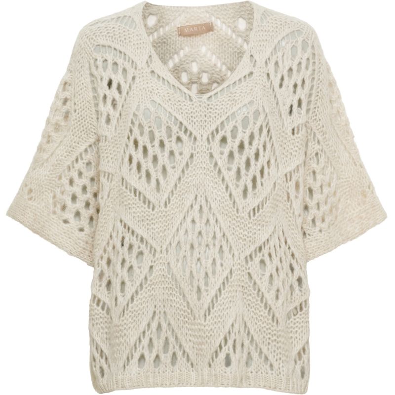 Beige - Nieve Strikket Topp