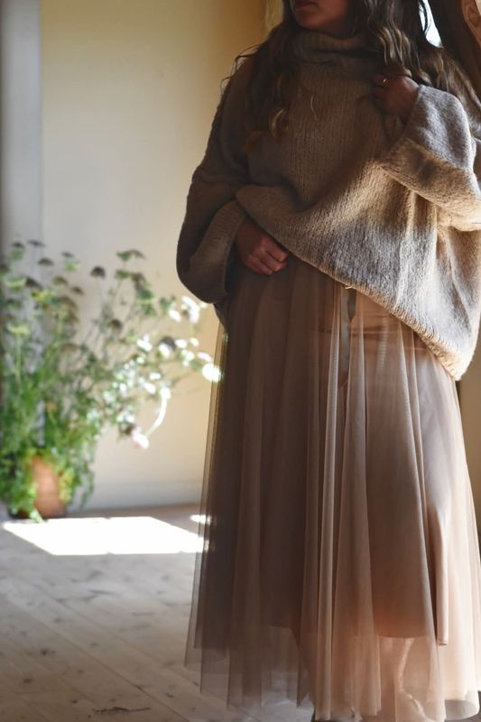 Mørk beige - Tulle Tyllskjørt