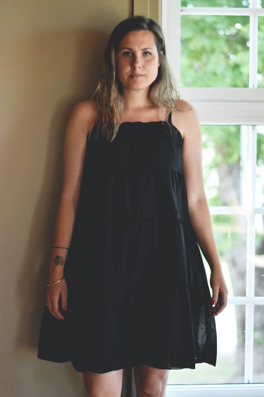 Sort - Velina bomullskjole