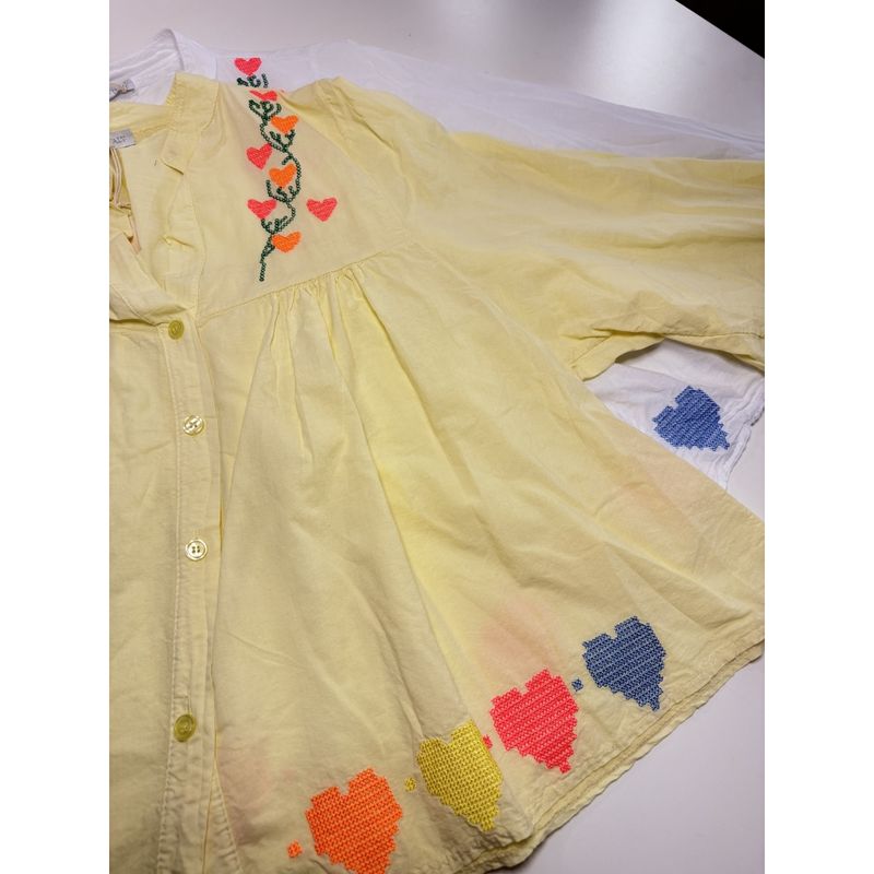 Gul - Lux Hjerte Bluse