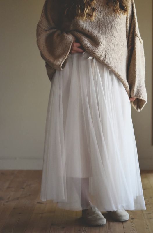 Krem - Tulle Tyllskjørt