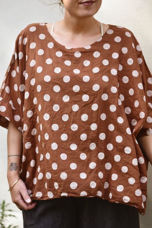 Tobacco - Dot Bluse