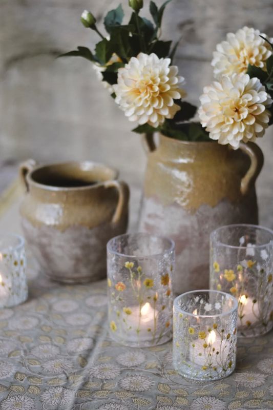 Smørblomst - Lite lysglass